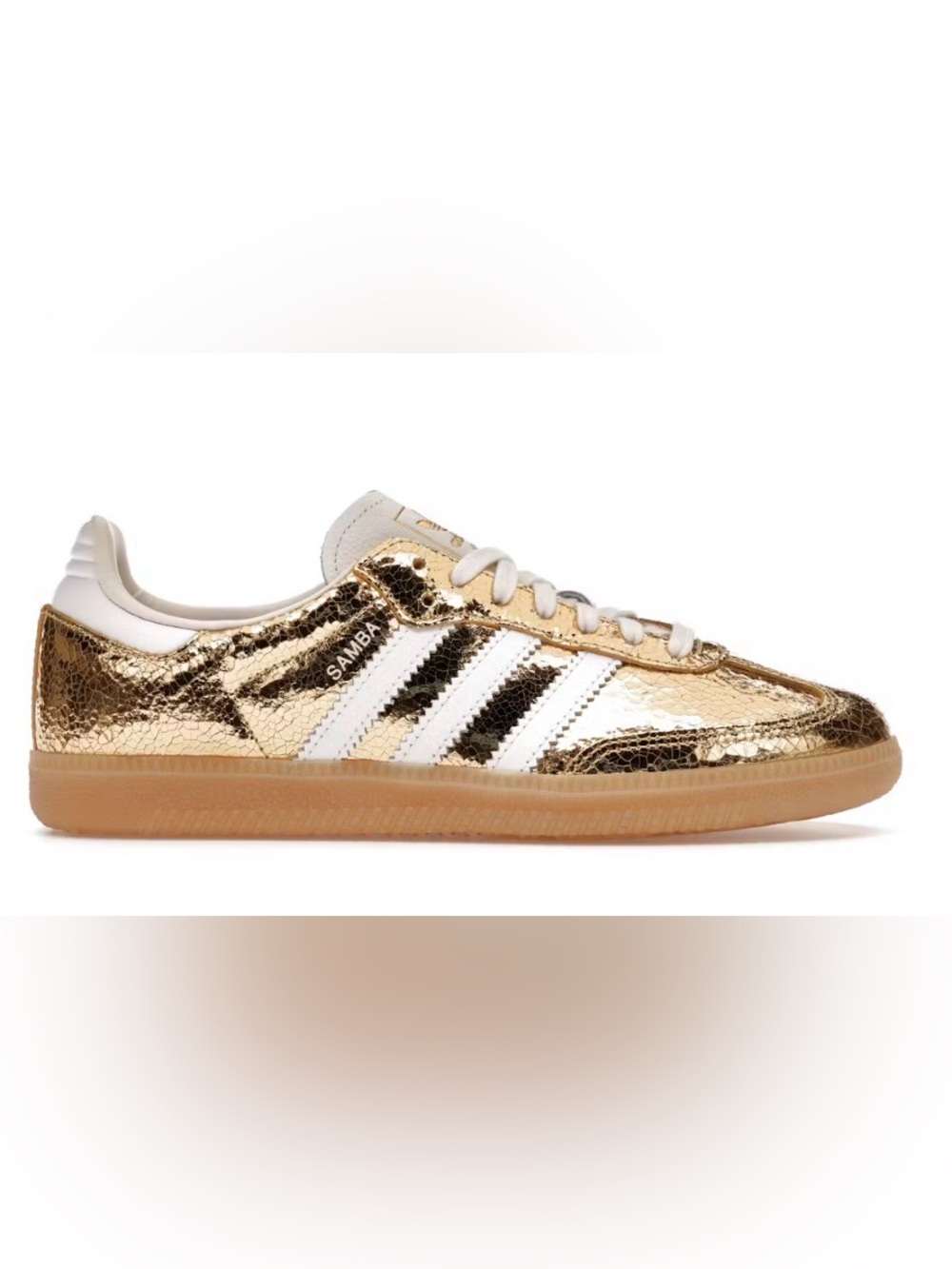 NIB adidas Samba OG Gold Metallic Cracked Leather (Women's), Size: US W 11